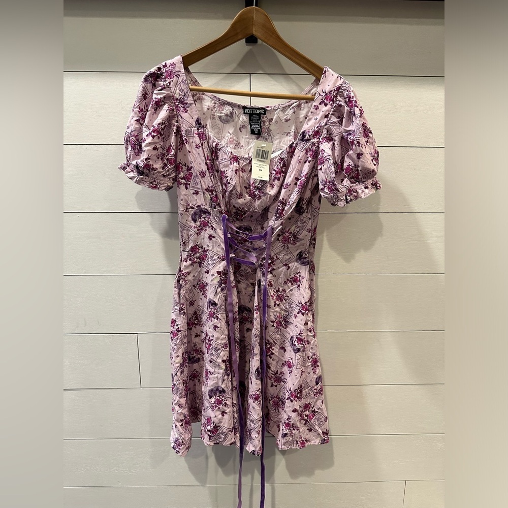 Hot Topic Tarot Card & Rose Babydoll Dress- small
